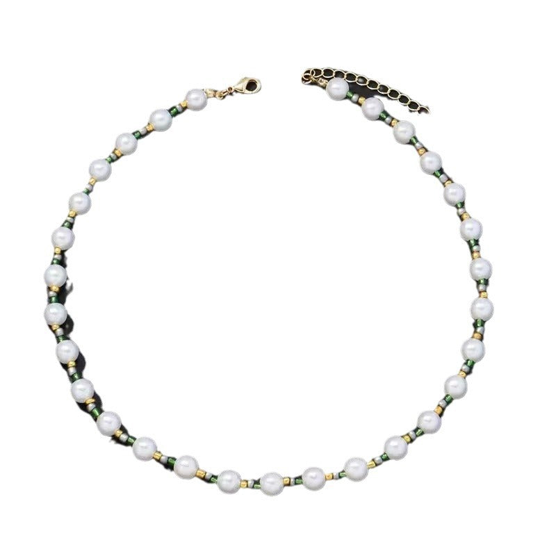 Men's And Women's Pearl Glass Beads Mixed Necklace