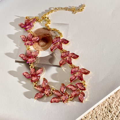 Special Interest Light Luxury Temperament And Fully-jewelled Flower Necklace Suit