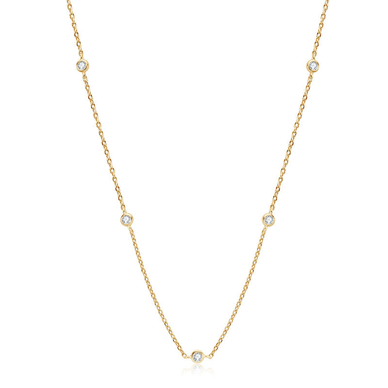 Personalized Fashion S925 Sterling Silver Moissanite Niche Starry Necklace