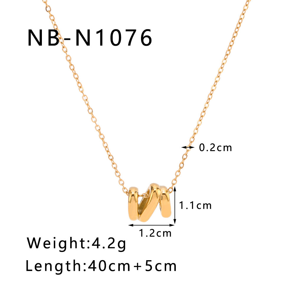 Ins Style Niche Personality Hollow Letter Titanium Steel Necklace