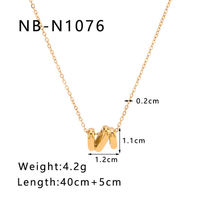 Ins Style Niche Personality Hollow Letter Titanium Steel Necklace