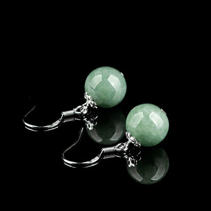 925 Sterling Silver Natural Grade A Jadeite Bead Pendant Earrings – Certified Authentic Jade Jewelry