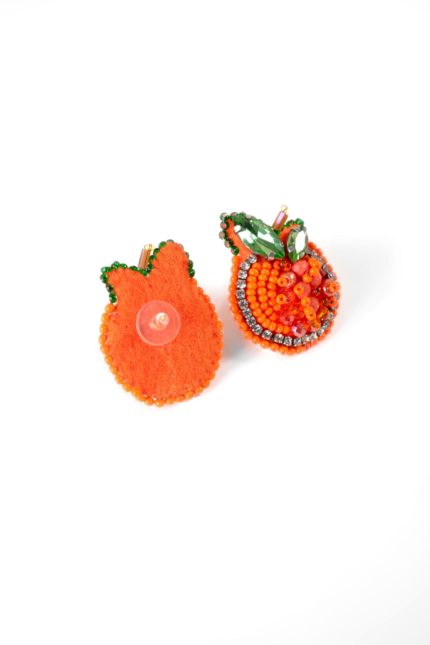 Orange Stud Earrings