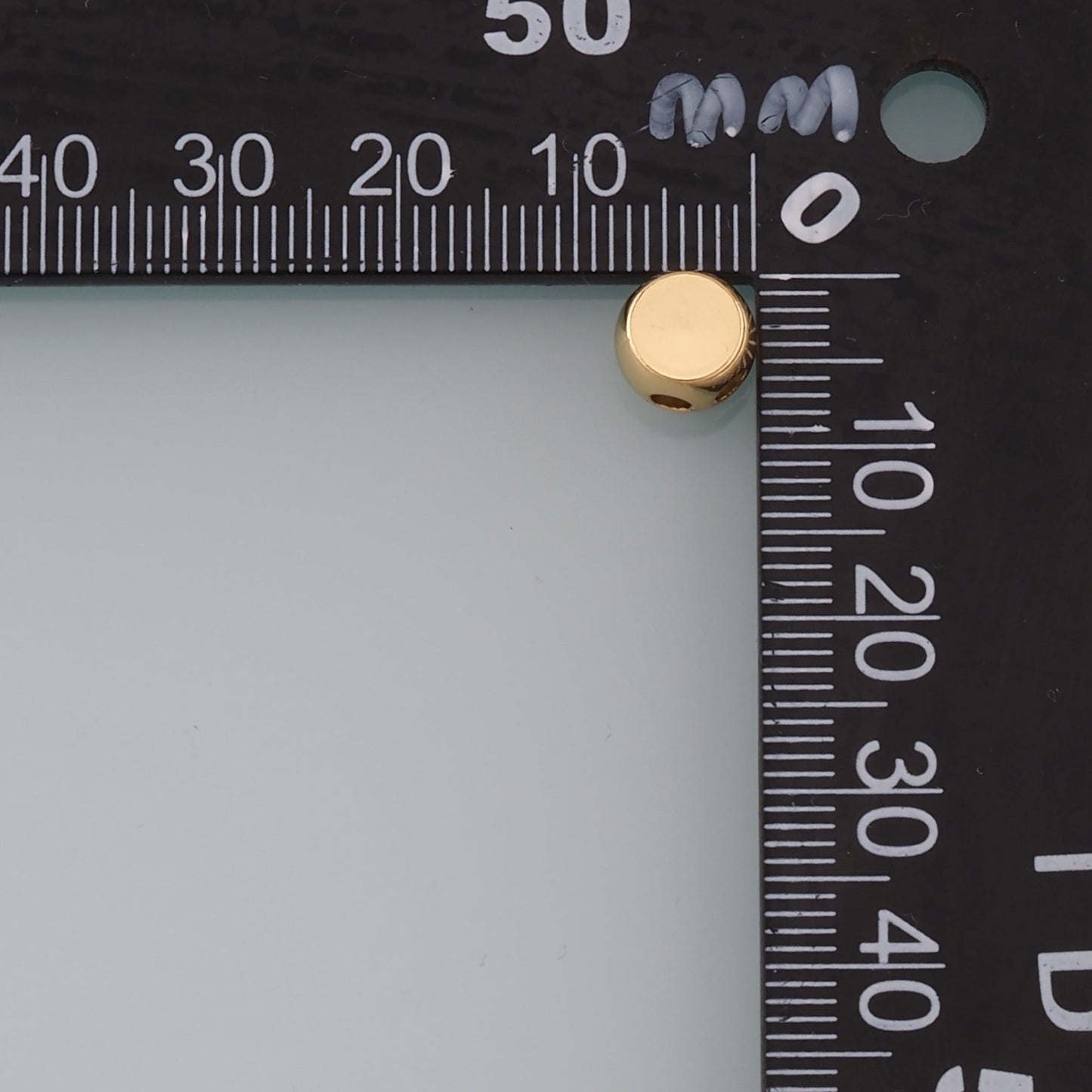 Gold Round Beads Charms,18K Gold Filled Round Flat Spacer beads Bracelet Necklace for DIY Jewelry Making Supply