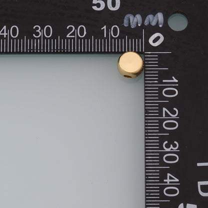 Gold Round Beads Charms,18K Gold Filled Round Flat Spacer beads Bracelet Necklace for DIY Jewelry Making Supply