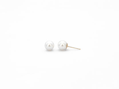 Medium Freshwater Pearl Stud Earrings 8mm
