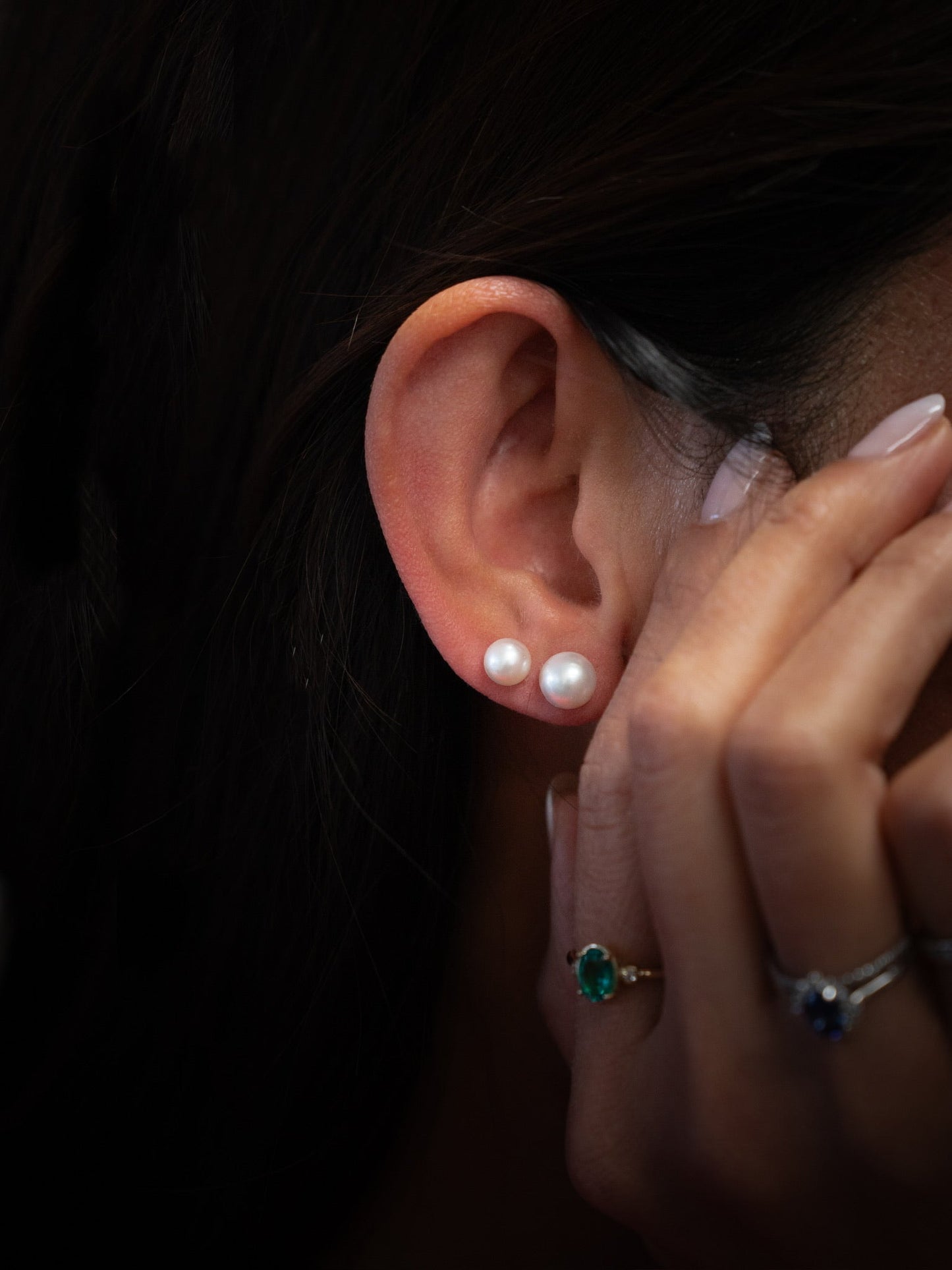 Medium Freshwater Pearl Stud Earrings 8mm