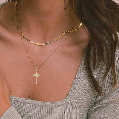 Eternal Grace – Cross & Crown Necklace