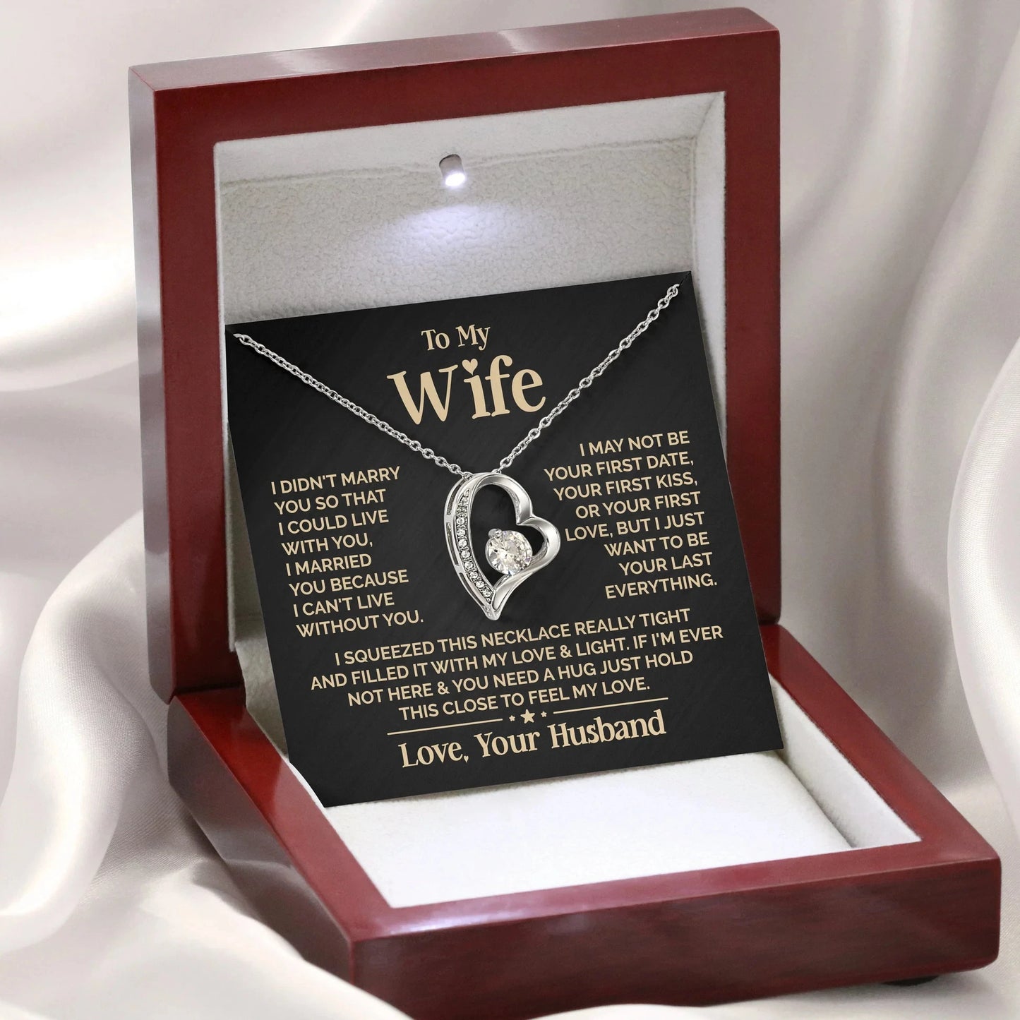 Daughter -  I closed my eyes - Dad - Forever Love Necklace