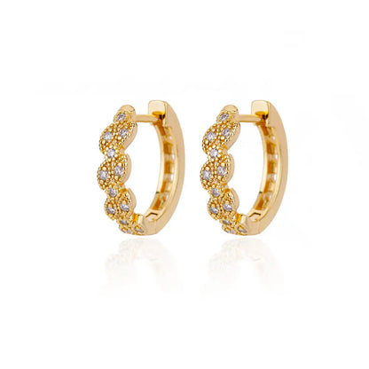 Zircon Round Hoop Earrings for Women Stainless Steel Round Circle Heart Evil Blue Earring Female Fashion Party Jewelry Gift BFF