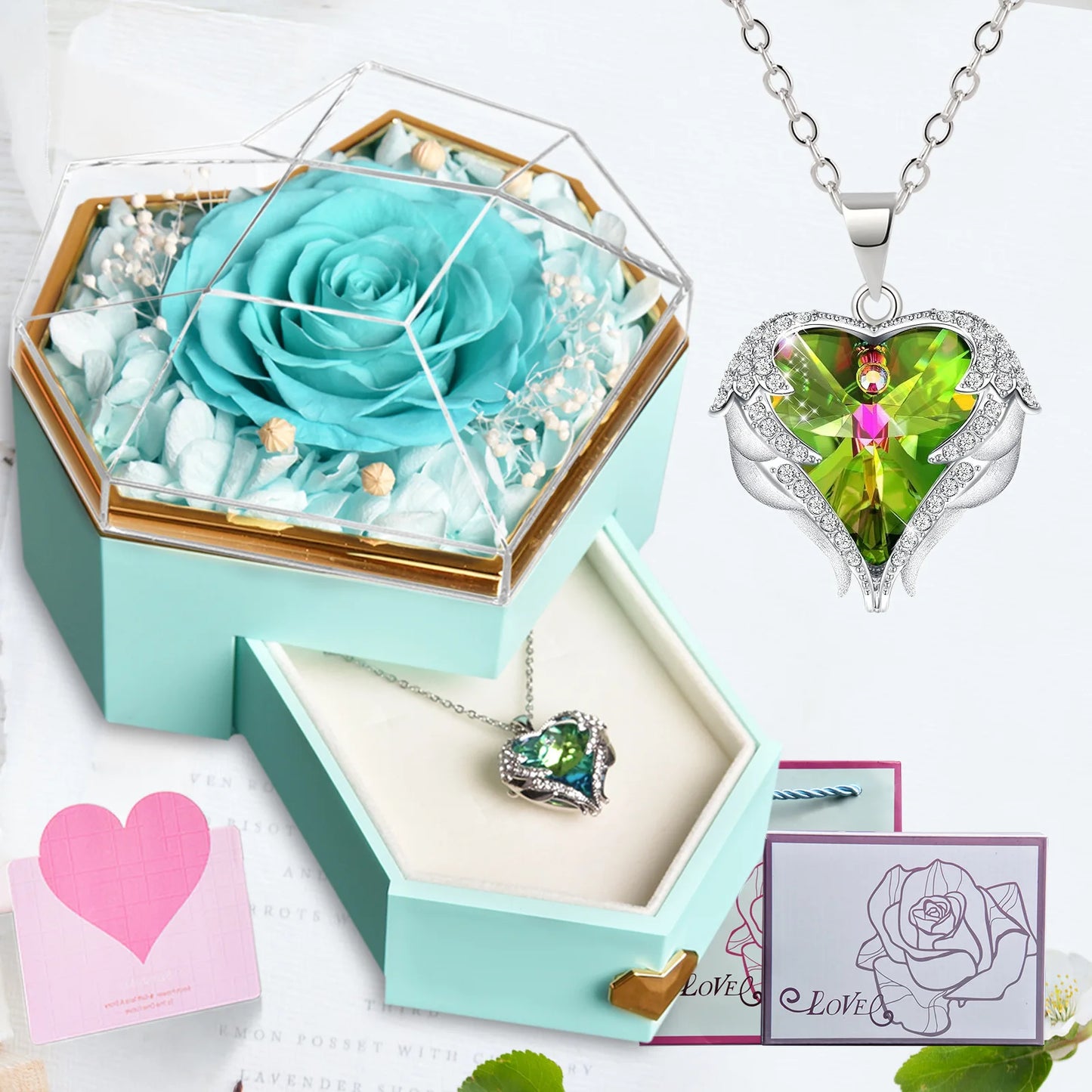 Everlasting Love: Ocean Heart Necklace Gift Set