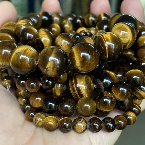 1 Strand 45pcs Natural Stone Rose Quartz Tiger Eye Black Obsidian