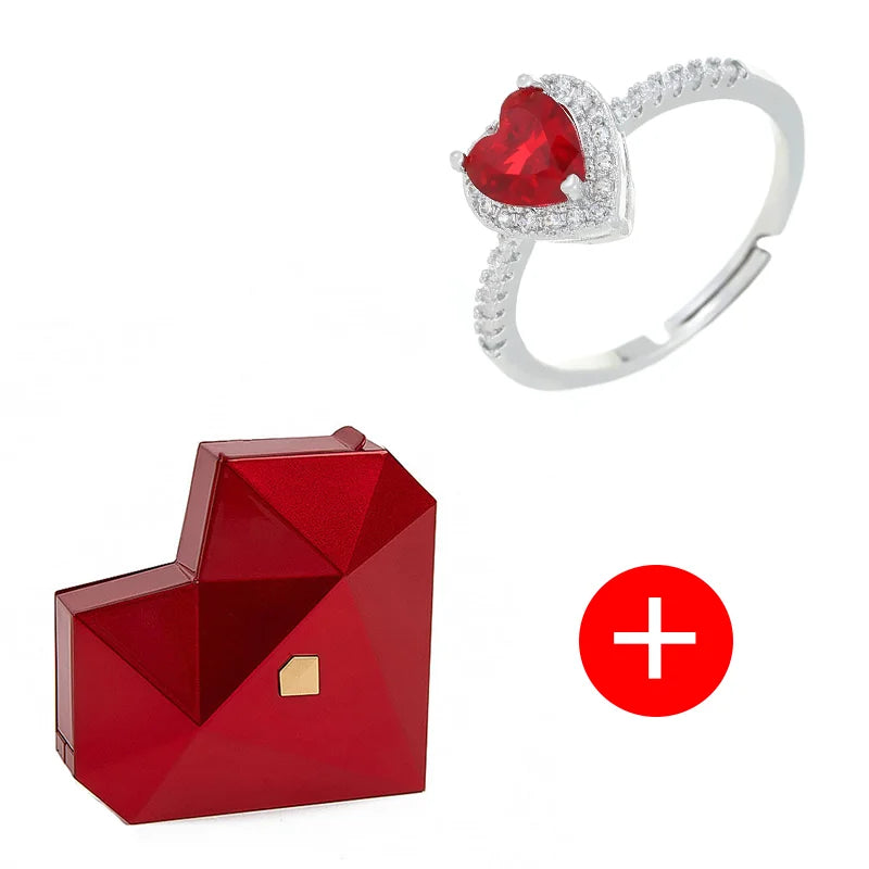 The Perfect Promise: Red Heart Ring Box & Adjustable Ring