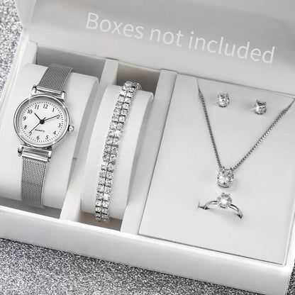 6PCS Women's Watch and Jewelry Set