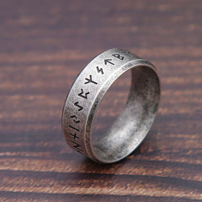Stainless Steel Runic Viking Ring - Nordic Design for Men and Women Amulet