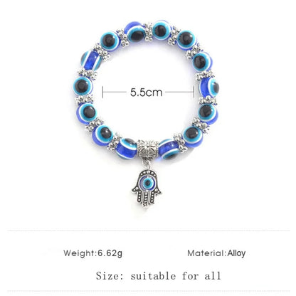 Creative Blue Evil Eye Bracelet for Women Wishing Lucky Amulet Hand of Fatima Bracelet for Men and Women Friendship Jewelry Gift
