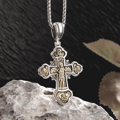 Guardian Angel Wings Cross Pendant Necklace