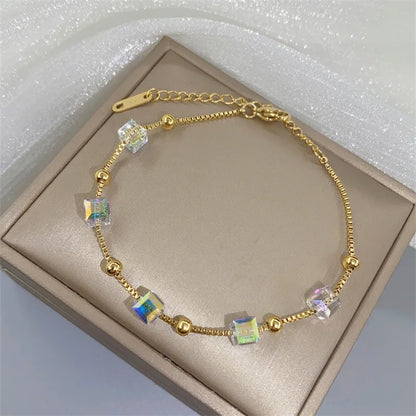 Super Shining Cube Sugar Color Changing Crystal Bracelets Charm