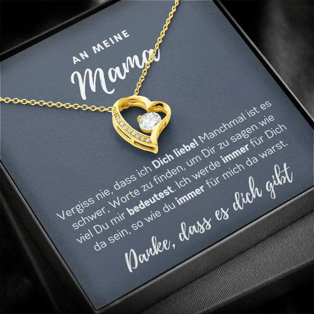 To Mom - No Matter What Happens, - Interlocking Hearts Necklace - From Daughter
