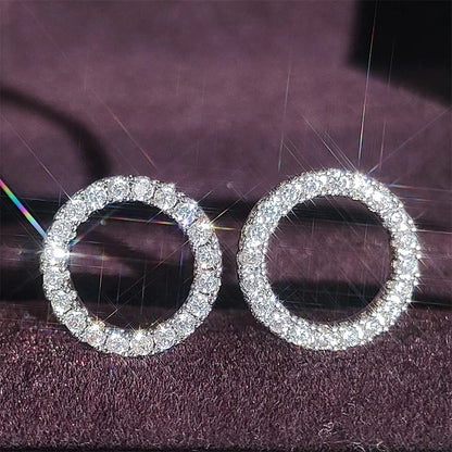 2024 New Products Fashion Halo Gold Silver Color Korean Earrings for