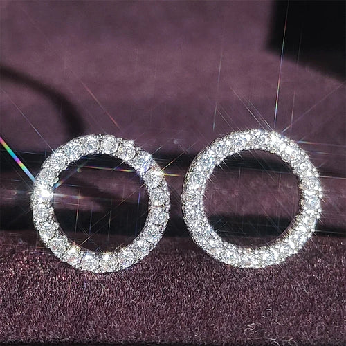 2024 New Products Fashion Halo Gold Silver Color Korean Earrings for