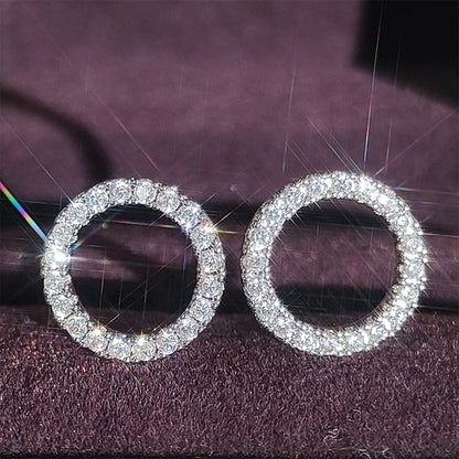 2024 New Products Fashion Halo Gold Silver Color Korean Earrings for