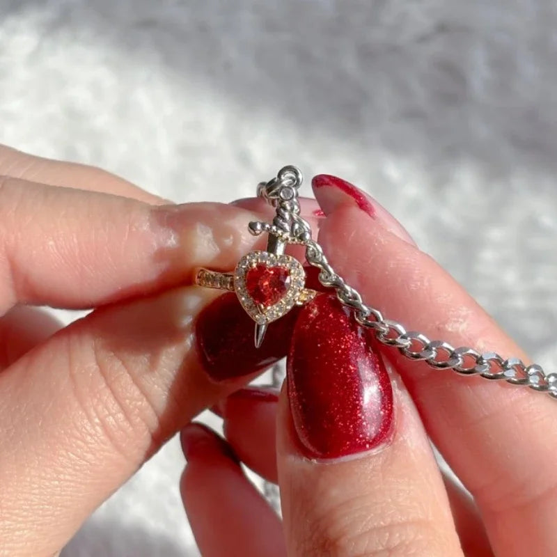 Valor Bond: Heart & Sword Bracelet