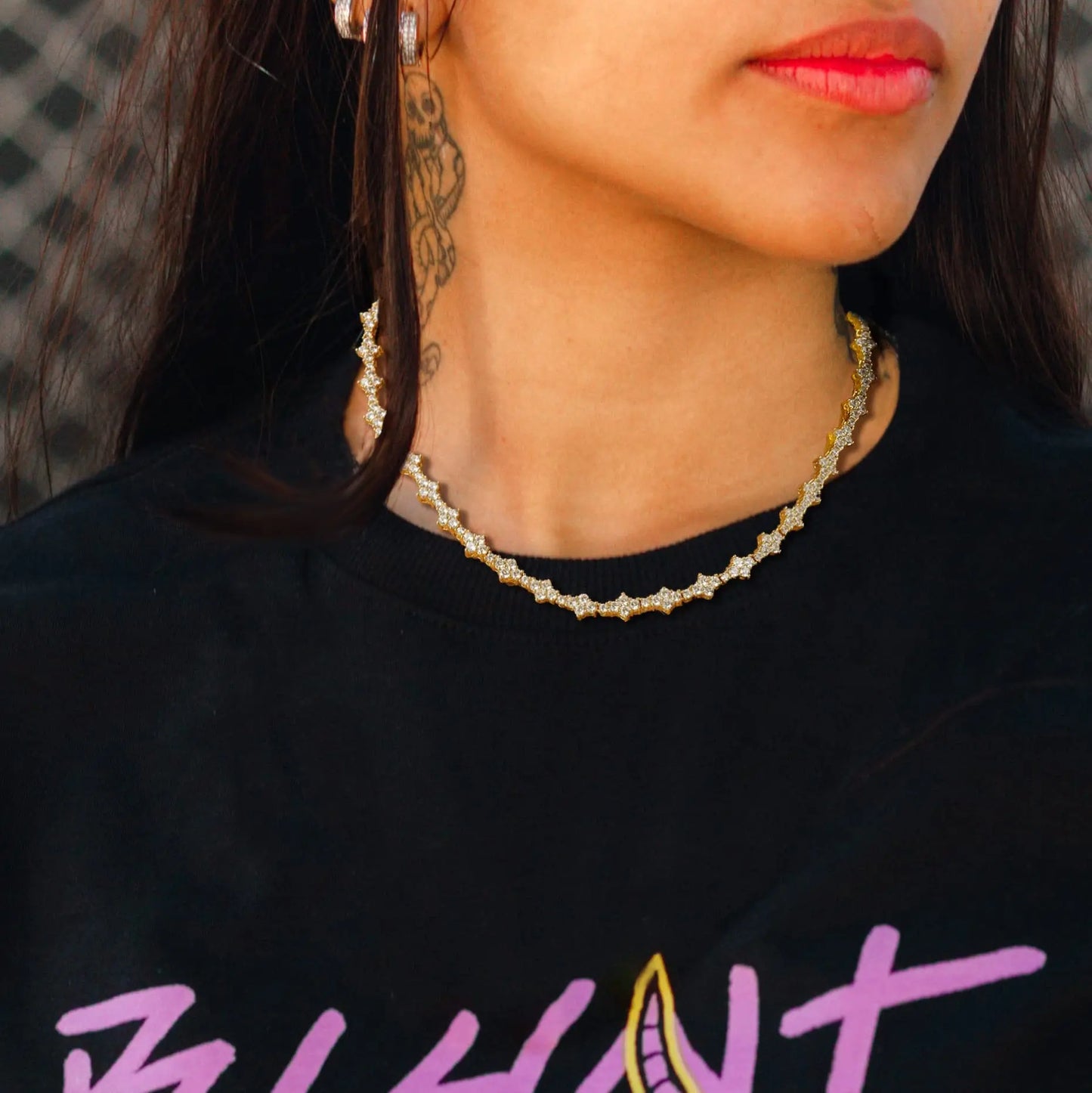 Hip Hop Jewelry Cross Tennis Necklace for Men Women Lead-Free Nickel-Free Skin-Safe Iced Out Bling CZ Tennis Chain Necklace Gift