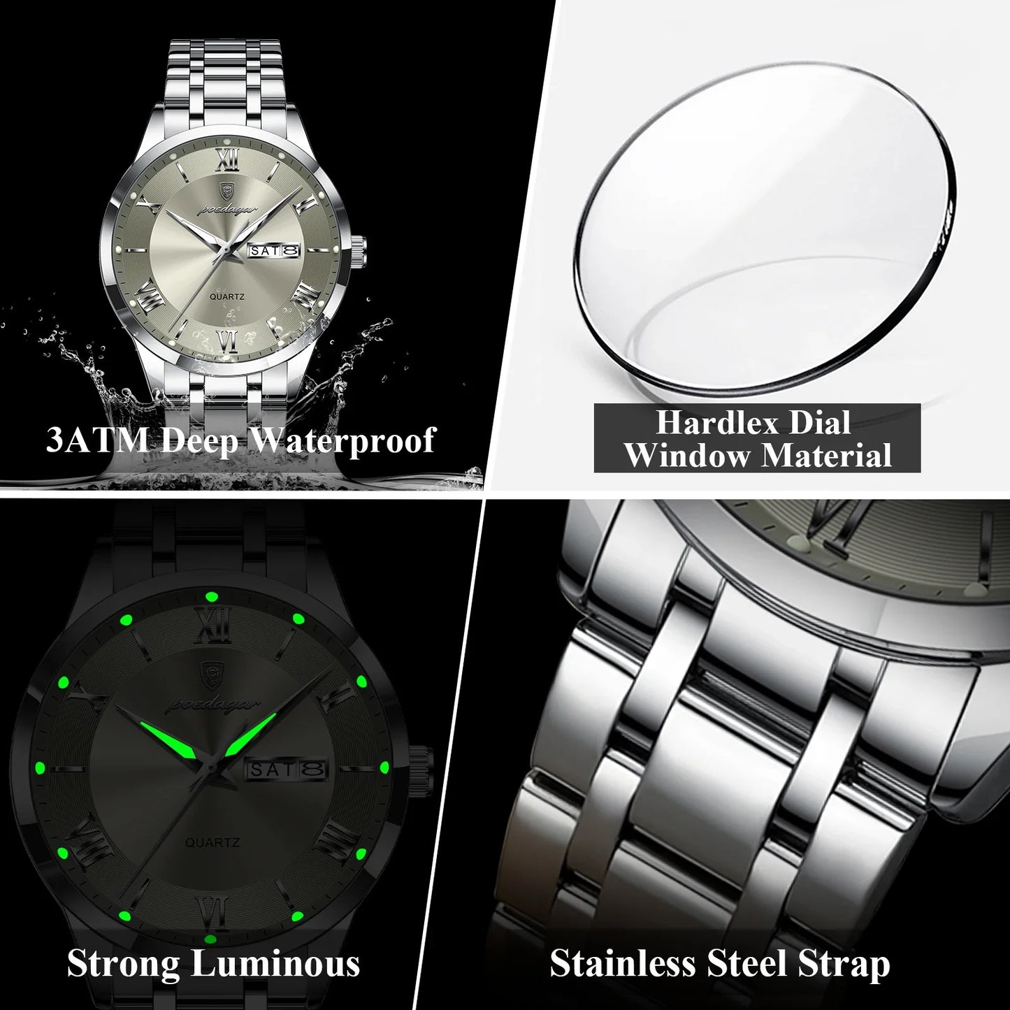 Luxury Fashion Waterproof Luminous Watch