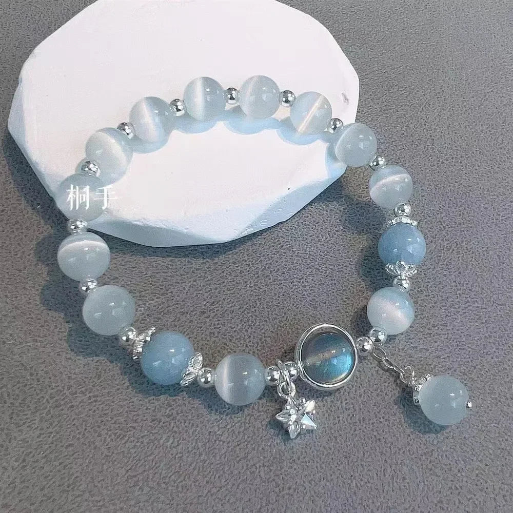 Aquamarine Crystal Star Bracelet