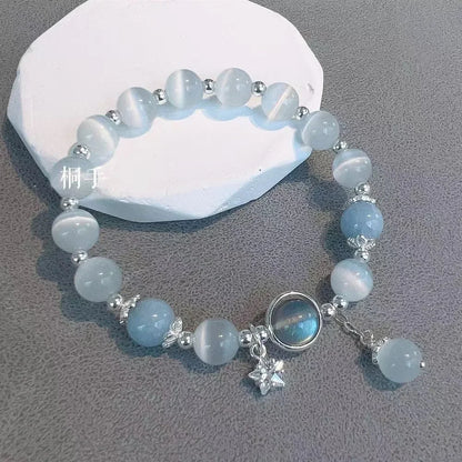 Aquamarine Crystal Star Bracelet