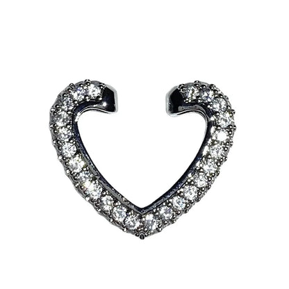 Delicate Zircon Heart Shape Clip Earrings Female Buckle Ear Cuff No Piercings Fake Cartilage Ear for Women 2025 Fashion Jewelry