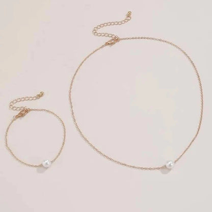 Hot White Pearl Jewelry Sets Necklace Bracelet Big Pearl Sets Unquie