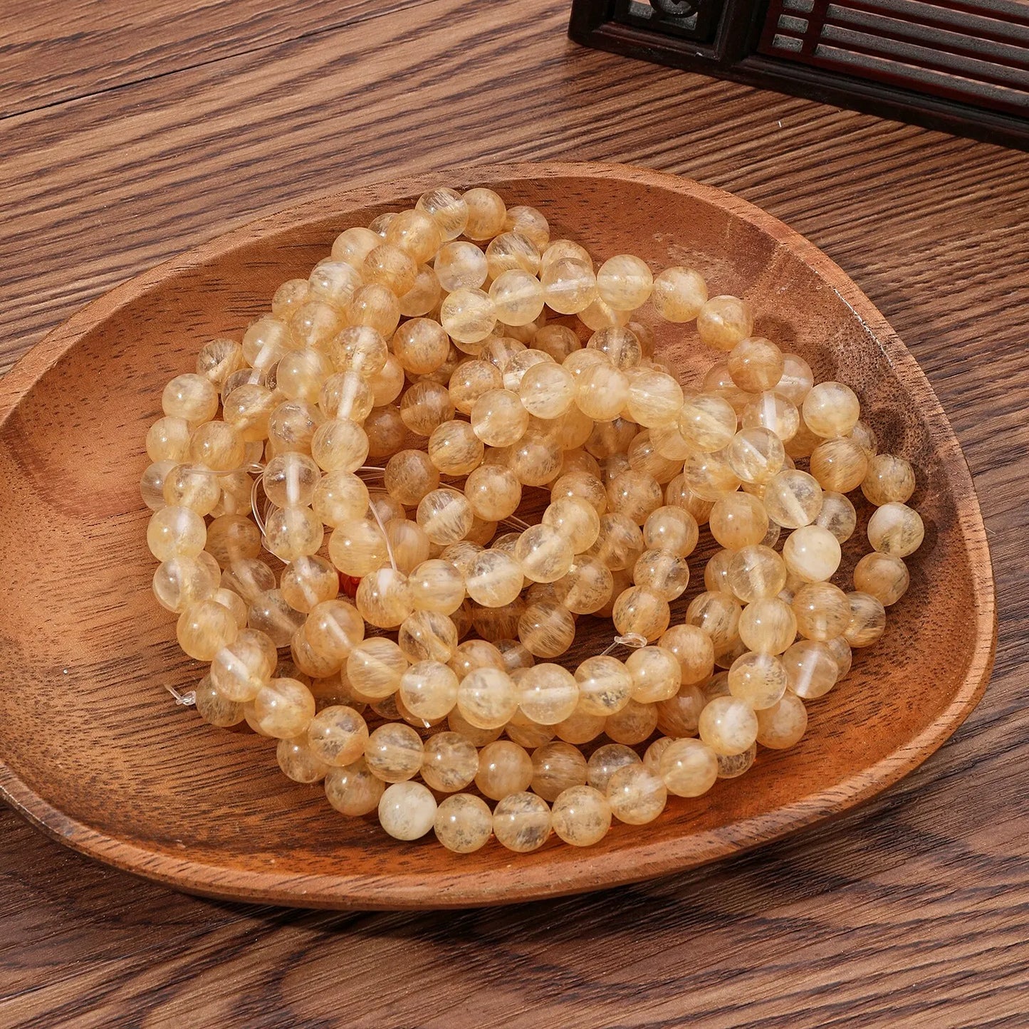 1 Strand 45pcs Natural Stone Rose Quartz Tiger Eye Black Obsidian