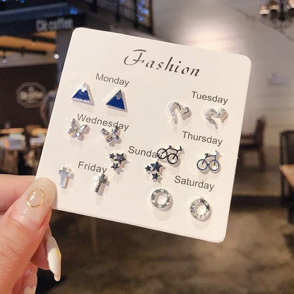 S925 Silver Mini Stud Earrings Set – Elegant, Simple & Cute Jewelry for Women & Girls™