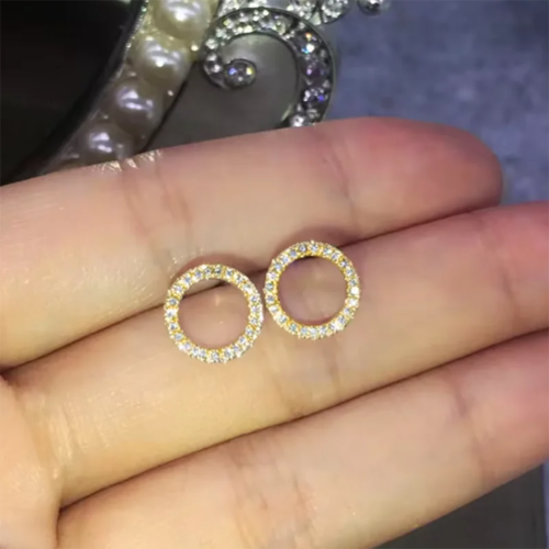 2024 New Products Fashion Halo Gold Silver Color Korean Earrings for