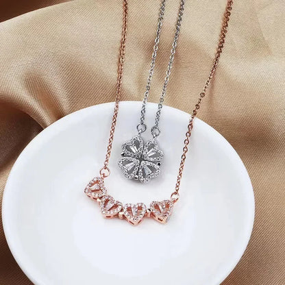 Подвеска Vintage Lucky Four Leaf Clover Pendant Necklace Fashion Heart