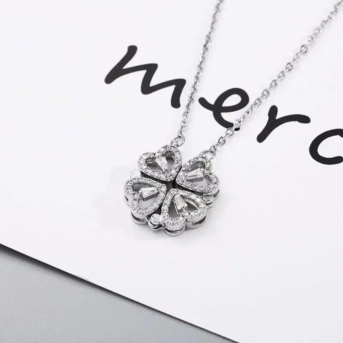 Подвеска Vintage Lucky Four Leaf Clover Pendant Necklace Fashion Heart