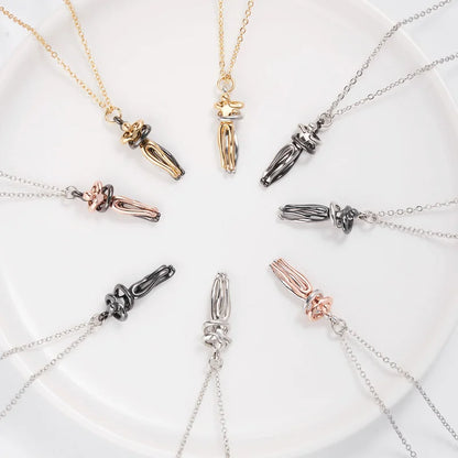 Forever Embrace: The Hug Couple Necklace