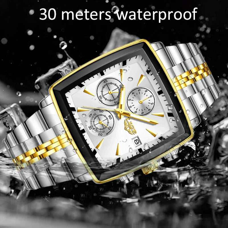 LIGE Fashion Mens Watches Top Brand Luxury Luminous Waterproof Chronograph Date Man Wristwatch Outdoor Sports Quartz Watch Men