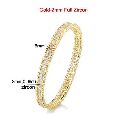 TBCYD 2MM D Color Full Moissanite Bangles For Women GRA Certified S925 Silver Sparkling Diamond Bracelets Luxury Jewelry Gifts