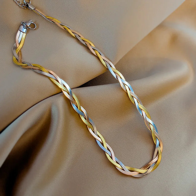 DIEYURO 316L Snake Chain Necklace