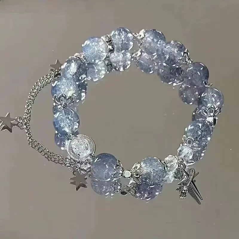 Aquamarine Crystal Star Bracelet