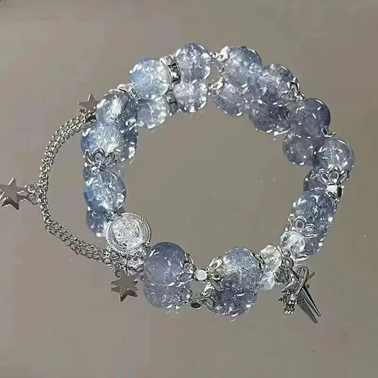 Aquamarine Crystal Star Bracelet