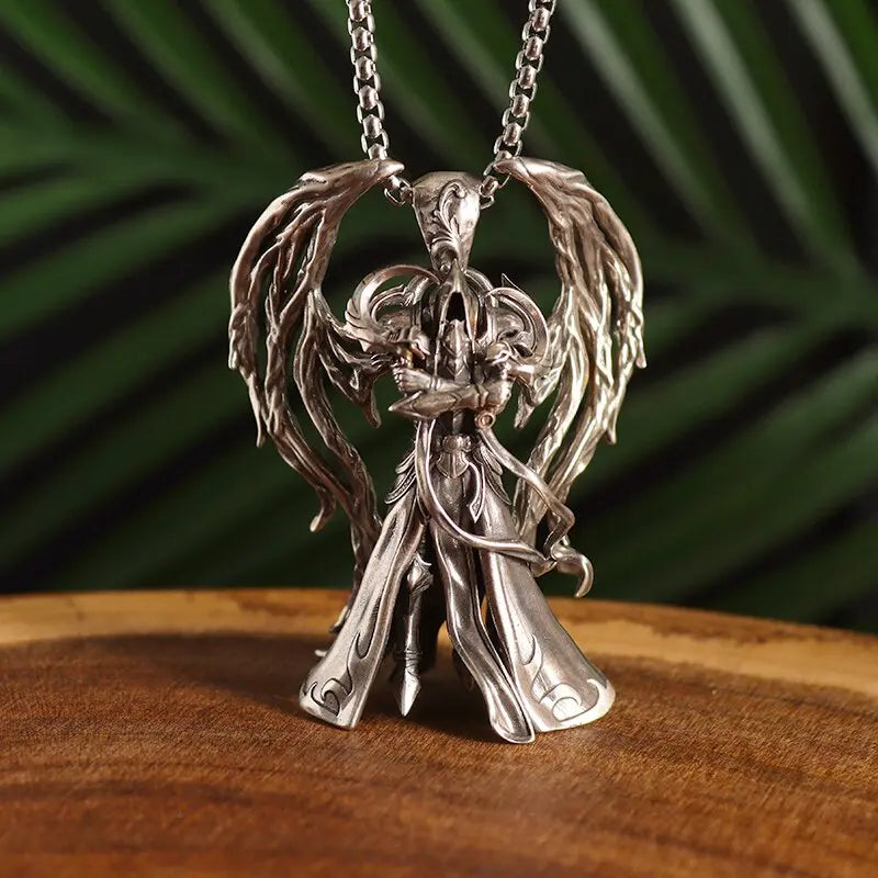 Guardian Angel Wings Cross Pendant Necklace