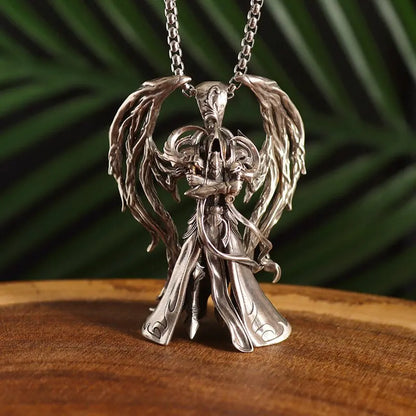 Guardian Angel Wings Cross Pendant Necklace