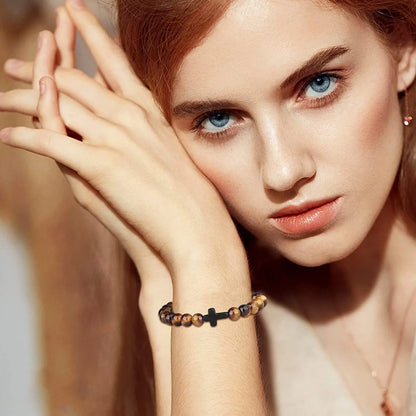 Men's Prayer Onyx Meditation Beads Bracelets