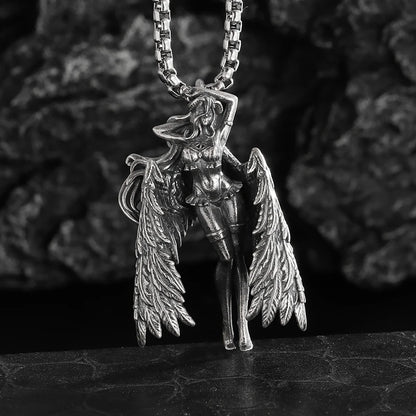 Guardian Angel Wings Cross Pendant Necklace