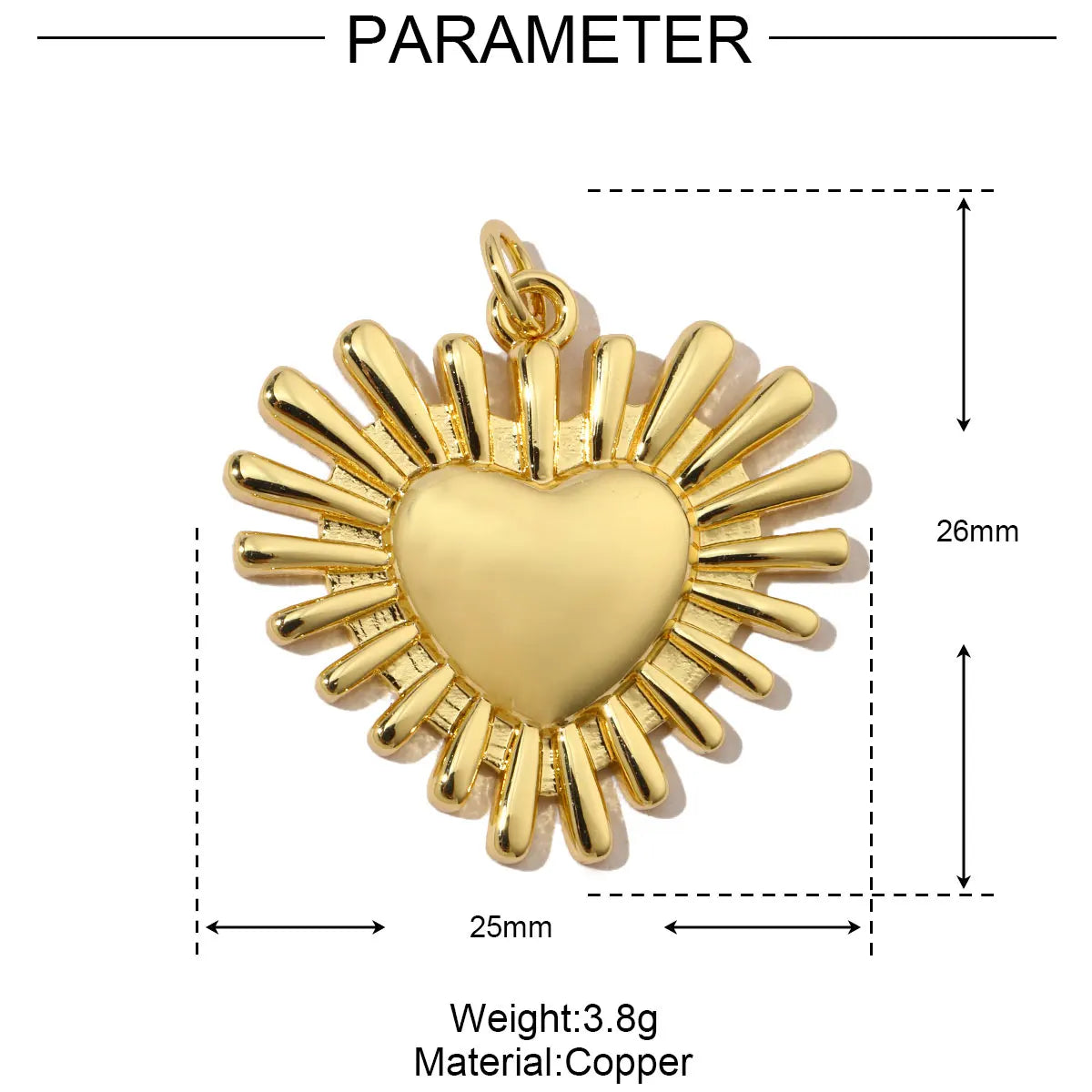 3pcs/Lot Coper Zircon Irregular Heart Necklace Pendant Women 18k Real Gold Color Love DIY Earring Charms Jewelry Findings