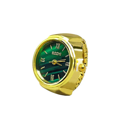 New Hot Selling Creative Alloy Shell Finger Round Green Dial Couple